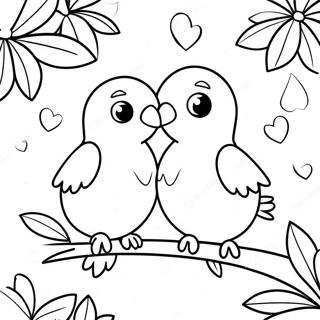 Te Amo Love Birds Coloring Page 53893-43435