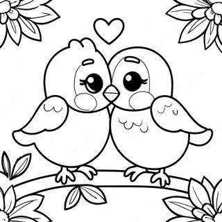 Te Amo Love Birds Coloring Page 53893-43436