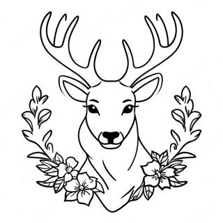 Deer Head Silhouette Coloring Page 53922-43458