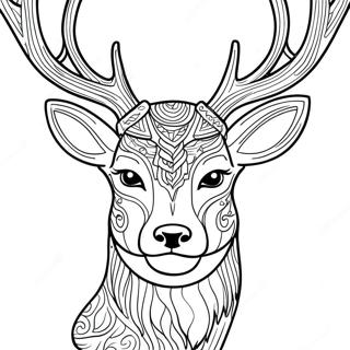 Majestic Deer Head Coloring Page 53923-43463