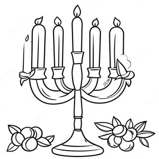 Hanukkah Menorah Coloring Page 5392-4469