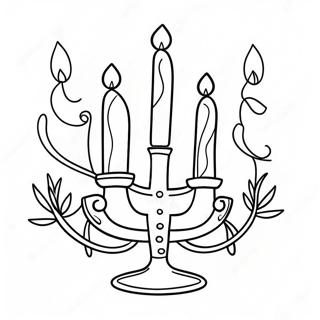 Hanukkah Menorah Coloring Page 5392-4472