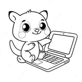 Cute Cartoon Laptop Coloring Page 53953-43486