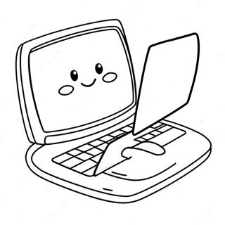 Cute Cartoon Laptop Coloring Page 53953-43487