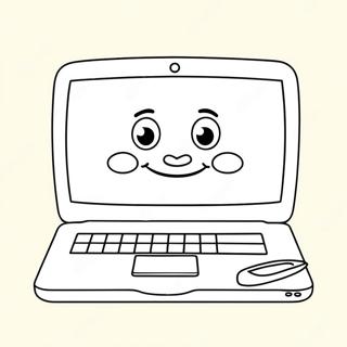 Cute Cartoon Laptop Coloring Page 53953-43488