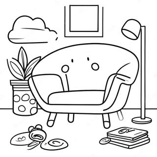 Cozy Nugget Couch Design Coloring Page 54033-43551