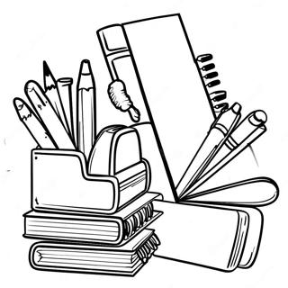 Colorful School Supplies Coloring Page 54043-43557