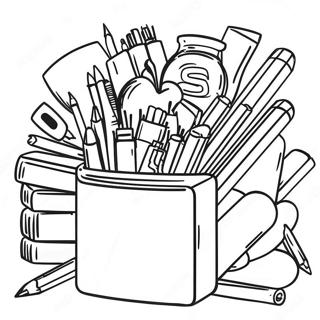 Colorful School Supplies Coloring Page 54043-43559