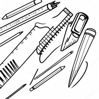 Colorful School Supplies Coloring Page 54043-43560