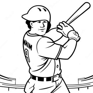 Miami Marlins Player Swinging Bat Coloring Page 54053-43562