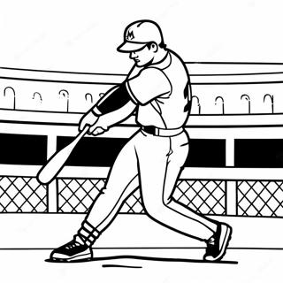 Miami Marlins Player Swinging Bat Coloring Page 54053-43563