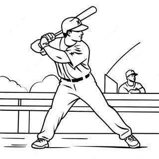 Miami Marlins Player Swinging Bat Coloring Page 54053-43564