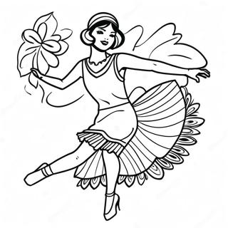 1920s Flapper Girl Dancing Coloring Page 54062-43570