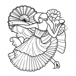 1920s Flapper Girl Dancing Coloring Page 54062-43571