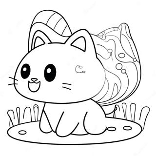 Cute Candy Cat Poppy Playtime Coloring Page 54073-43583