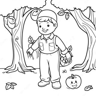 Johnny Appleseed Planting Trees Coloring Page 54103-43605