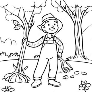 Johnny Appleseed Planting Trees Coloring Page 54103-43606