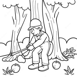 Johnny Appleseed Planting Trees Coloring Page 54103-43607