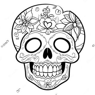 Love Skull Coloring Page 54112-43610