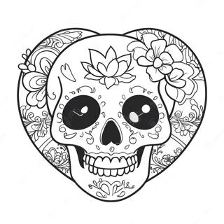 Love Skull Coloring Page 54112-43611