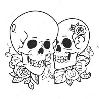 Love Skull Coloring Page 54112-43612