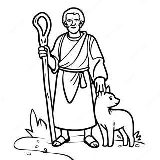 Shepherd With A Staff Coloring Page 54132-43626