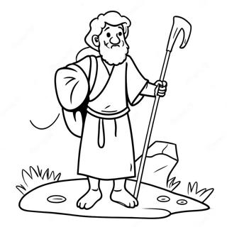 Shepherd With A Staff Coloring Page 54132-43628