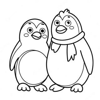 Happy Penguin Friends Coloring Page 54143-43637