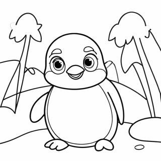 Happy Penguin Friends Coloring Page 54143-43638