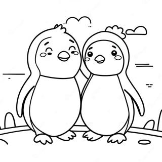 Happy Penguin Friends Coloring Page 54143-43640