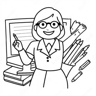 Happy Teachers Day Coloring Page 54153-43646