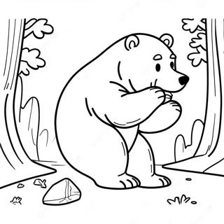 Grizzly The Bear Playing With Lemmings Coloring Page 54183-43672