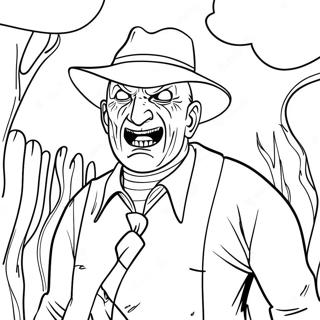 Scary Freddy Krueger In Dreamland Coloring Page 54193-43681