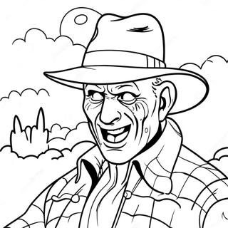 Scary Freddy Krueger In Dreamland Coloring Page 54193-43683