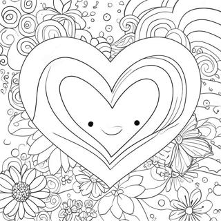 Cute Heart Shaped Valentines Coloring Page 5422-4494