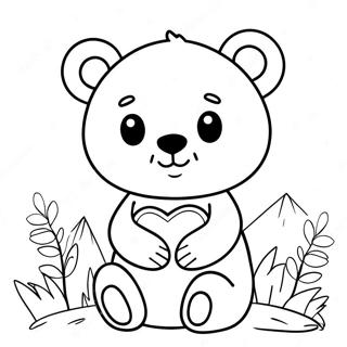 Cute Be Mine Bear Coloring Page 54243-43718