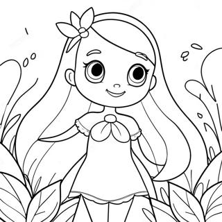 Flora From Winx Club In A Magical Garden Coloring Page 54253-43723