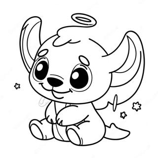 Cute Stitch And Angel Coloring Page 542-433