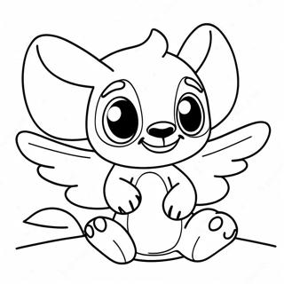 Cute Stitch And Angel Coloring Page 542-435