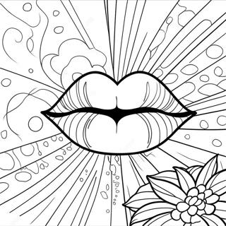 Pop Art Lips Coloring Pages