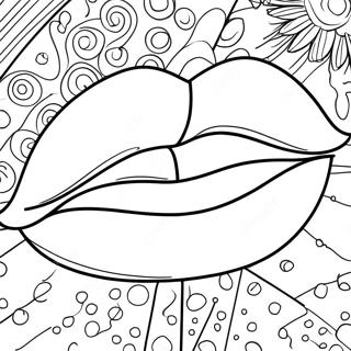 Bold Pop Art Lips Coloring Page 54343-43804