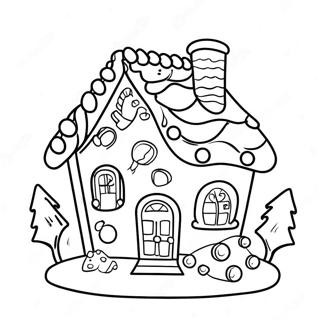 Christmas Gingerbread House Coloring Pages