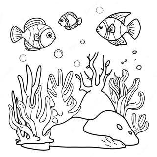 Vibrant Coral Reef Scene Coloring Page 5442-4519