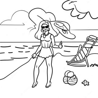 Summer Barbie Coloring Pages