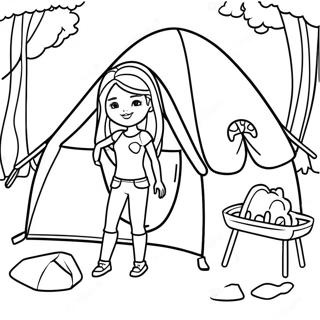 Adventurous Summer Barbie Camping Coloring Page 54453-43881