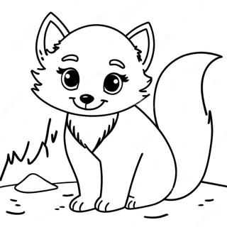 Cute Arctic Fox Coloring Pages