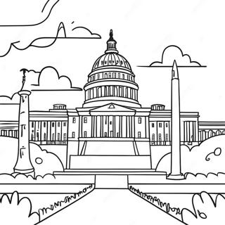 Colorful Washington Dc Monuments Coloring Page 54483-43905