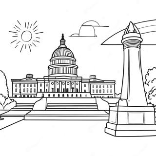 Colorful Washington Dc Monuments Coloring Page 54483-43908