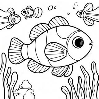 Colorful Clownfish Underwater Scene Coloring Page 54493-43914