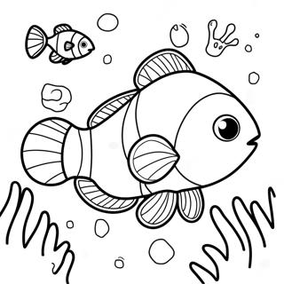 Colorful Clownfish Underwater Scene Coloring Page 54493-43915